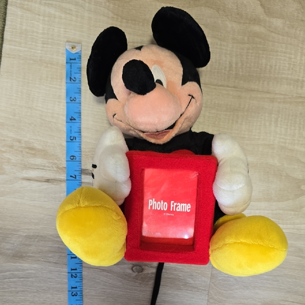 Vintage Disney Mickey Mouse Red and Yellow Plush Frame. 10"